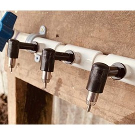 Farm Basics Stainless Steel Poultry Drinker Nipple (4 Pack) for Chickens, Chicks, Quail