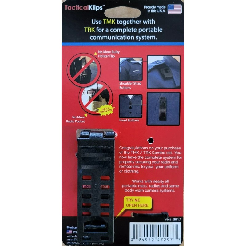 Tactical Klips Combo Pack TMK and TRK Complete Radio Retention