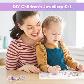 TOYESS Girls Charm Bracelet Making Kit, Art and Crafts for Kids, Jewellery Making for Girls Gifts, Stocking Filler Girls Toys Age 5 6 7 8 9 10 11 12, Purple