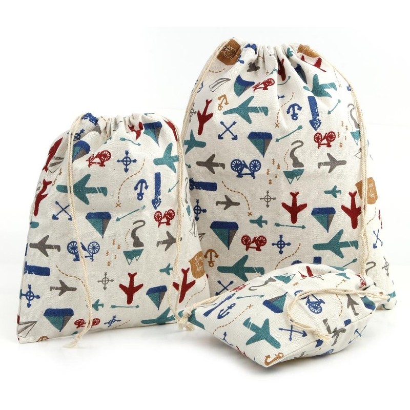 Elizabeth Stylish Cute Glue Drawstring Bag, Large, Medium, Small, 3-Piece
