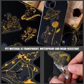 Scrapbooking Stickers, Vintage Stickers, Pack of 180, Transparent Stickers, Holographic Stickers for Scrapbooking, Diary, Photo Album, Calendar, Notebook, DIY Craft Album