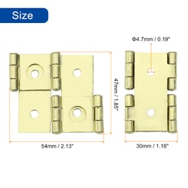 uxcell Double Acting Hinges Folding Screen, 4Pcs 2.13" Double Swing Hinges Retro Style 270 Degree Rotation Screen Door Hinges, Gold