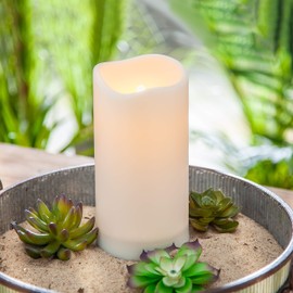 Outdoor Solar Flameless Candle Weatherproof Resin Flickering Flame (4x8)
