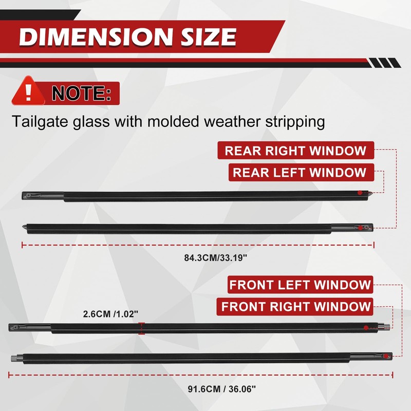 Weatherstrip Window Moulding Trim Seal Belt Kits Compatible with 2009-2021