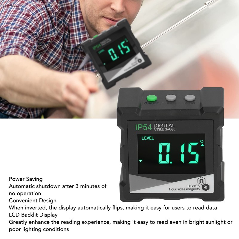 Digital Angle Gauge 4x90 Degree Measurement Electronic Level LCD Backlit