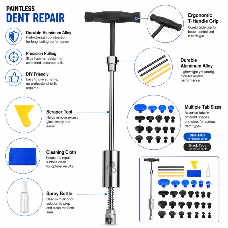 Paintless Dent Repair Kit for Minor Car Dents – Auto