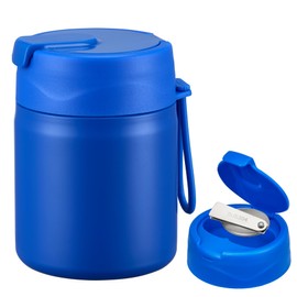 17oz Soup Thermo for Hot Food Kids,Insulated Food Jar with Spoon,Thermo Hot Food Lunch Container,Wide Mouth Leakproof Stainless Steel Lunch Box for School(Blue)