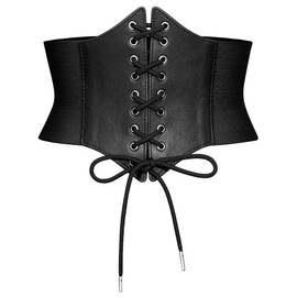 Wedtrend Women's Pirate Corset Plus Size Back Snap Button Waist Corsets Renaissance Retro Steampunk Corset Belt for Women WTBT001BlackXL