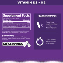 Finaflex Vitamina D3  K2 60 Cpsulas Apoyo seo E Inmunidad                                                                                             