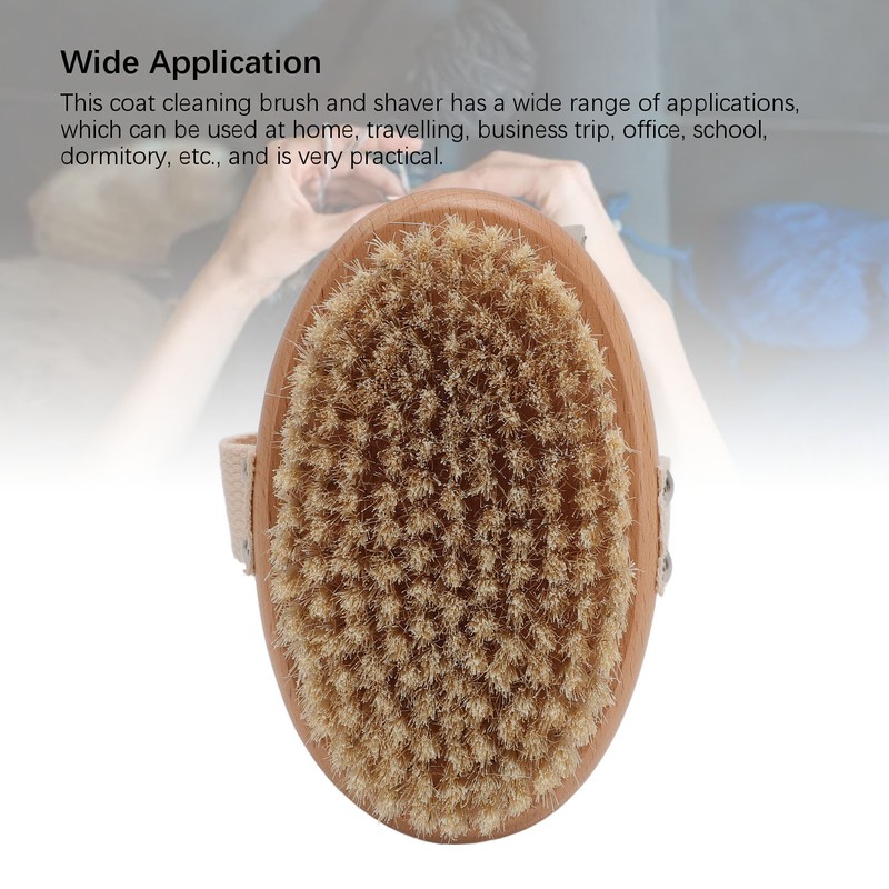 2PCS Set Sweater Cleaning Shaver Set Oval Beech Wood Bristle