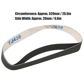 Buachois 20 Pcs 520 x 20mm Sanding Belt, Abrasive Sandpaper (40 60 80 100 120 180 240 320 600 800 Grits) Grinding Polishing Burring Tool for Belt Sander(240#)