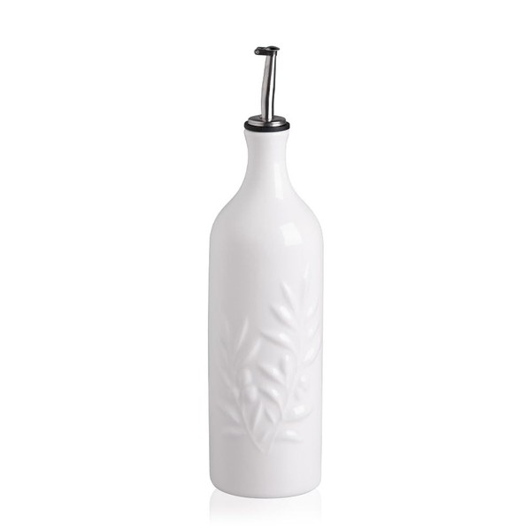Sweejar Large Ceramic Olive Oil Dispenser Bottle, 24 Oz Relief