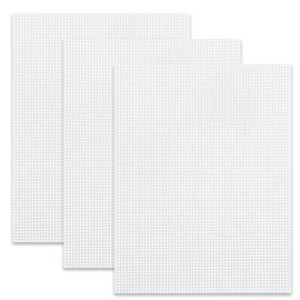 AOEVUIR Plastic Canvas Sheets Plastic Cross Stitch Mesh Fabric Canvas Knotting Handmade Plastic Grid DIY Bag Accessories for Craft and Sewing Projects White 20 x 30 Pack of 3
