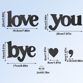 Love You Bye Sign, Boxwood Door Topper Decoration Love You Bye Wood Sign Home Art Gift Wooden Wall Art for Corner Wall Door Frame Decoration