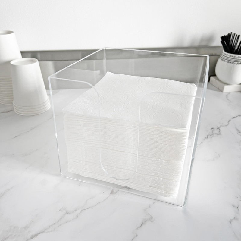 Plymor Clear Acrylic Tall-Stack Napkin Holder, 6.25" H x 7.25"