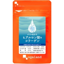 ogaland W Low Molecular Hyaluronic Acid & Collagen (Approx. 1 Month Supply), Skin Care Supplement (Contains Hyaluronic Acid/Collagen), For Those Who Are Essential Serum Dry Beauty Support