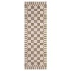 GarveeHome 2×6 Kitchen Runner Rug Non Slip Brown Checkered Rug,Washable