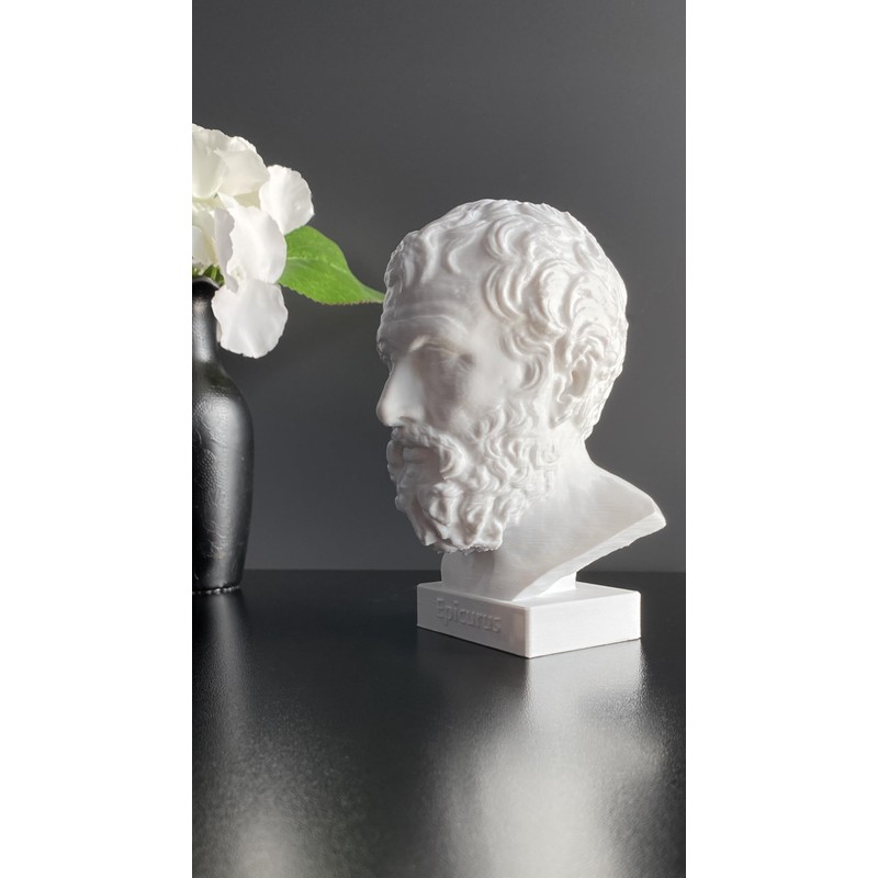 Generic Epicurus Ancient Greek Philosopher. Statue or Bust of Epicurus.