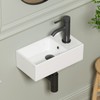 Small Wall Mount Bathroom Vessel Sink, QISHKA 15.6" X 8.6"