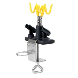 Wiltec Gun Holder Suitable for 4 Pistols and 1 Pressure Gauge, 85 x 110 x 210 mm, Airbrush Gun Holder for Table Mounting, Airbrush Accessories