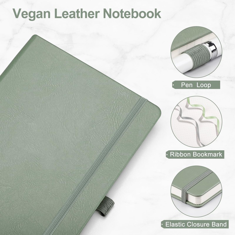 EMSHOI A5 Notebook Dotted Journal - 150gsm Thick Paper, Hardcover