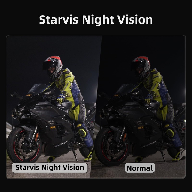 HFK HM603 Motorcycle Camera Front Rear, 2K Camera for Motorcycle