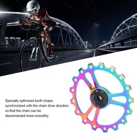 Polea de Rueda de Soporte de Desviador Trasero MEIJUN, 17T, Aluminio + Cerámica, Polea de Desviador de Rueda de Guía de Cambio para Bicicleta de Carreras MTB(Siete Colores)