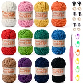 12 Pack Multicolor Super Soft Chunky Chenille Yarn for Crocheting， Fluffy Velvet Baby Yarn for Knitting Blanket， (1200g/1050yds) Bulky Fuzzy Crochet Yarns Set C