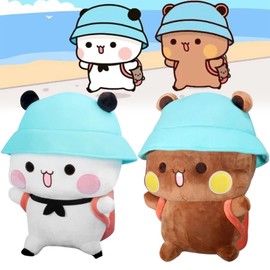 KOLGEIKJ Bubu Dudu Plush, Dudu Bubu Plush Toy, BubuDudu Plush Pillow Doll, White Bear and Brown Bear Plush Cute Bubu and Dudu Panda Stuffed Animals for Girlfriends and Kids, Bedroom Desk Decor
