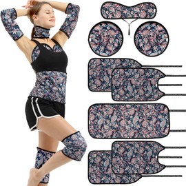 KANAV 8 Piece Castor Oil Pack Wrap Set, 100% Organic Cotton Lined Reusable Castor Oil Compress Packs for Liver Detox Insomnia Constipation and Inflammation, Organic Castor Oil Wrap for Womens Gifts