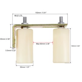 uxcell Slide Gate Guide Roller 4" Adjustable Rollers Gate with L-Shape Bracket for Sliding Door Wheels on Angle Steel Rails and Round Rails, Beige