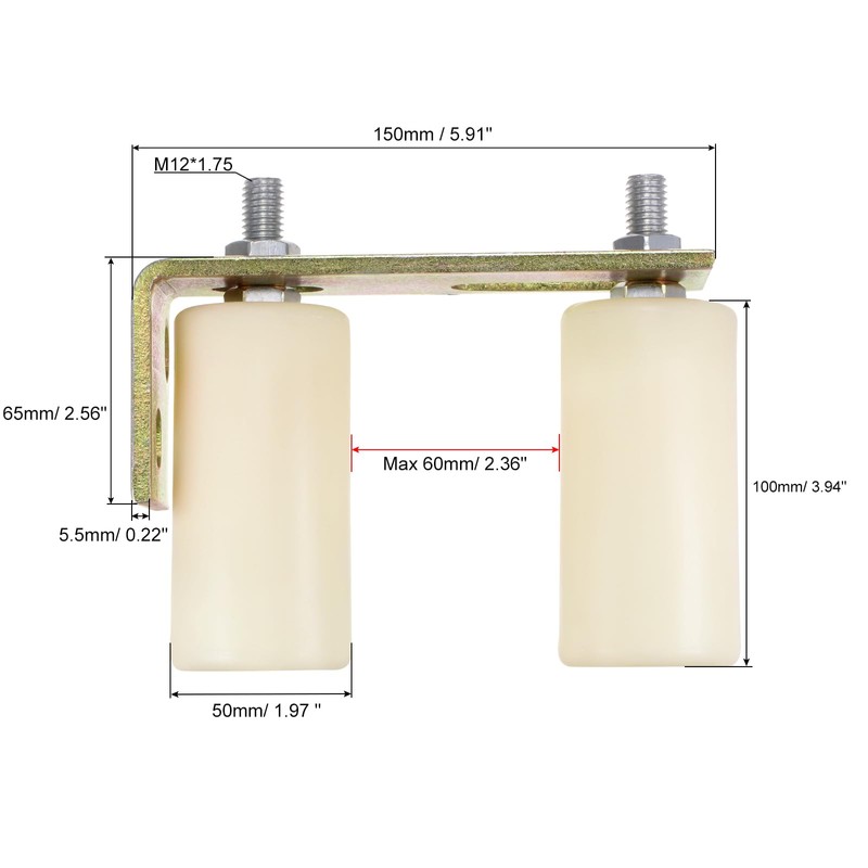 uxcell Slide Gate Guide Roller 4" Adjustable Rollers Gate with