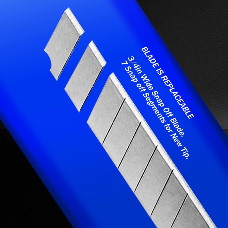 MotoProducts 3 Blue Utility Knife Box Cutters Heavy Duty Industrial