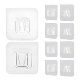 Koja - 5 pares de ganchos adhesivos con hebilla a presión para tiras de energía, controles remotos, fotos enmarcadas y arte de pared para baño, ducha, exterior, cocina, mejoras para el hogar, sala de