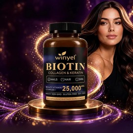 Biotina Colágeno Queratina Vegano Sin Gluten 60 Cápsulas
