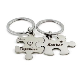 Matching Keychains for Couples Gifts for Boyfriend Girlfriend Christmas Birthday Gifts for Wife Husband Anniversary Better Together Key Chain Gift BF Valentines Day Gifts