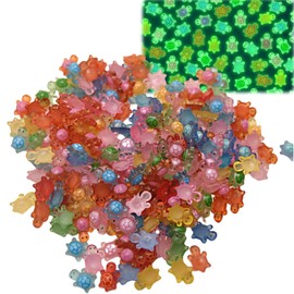 200PCS Mini Resin Animals,Luminous Resin Turtle,Tiny Turtles Glowing in The Dark,DIY Crafts Cute Desk Decor for People,Miniature Figures for Garden Fish Tank Aquarium Dollhouse Decor(Random Colors)