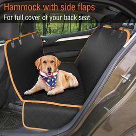 Active Pets Car Seat Cover for Dogs - X-Large Dog Seat Cover for Back Seat Use - Waterproof & Scratch Proof Pet Covers for Travel - Orange