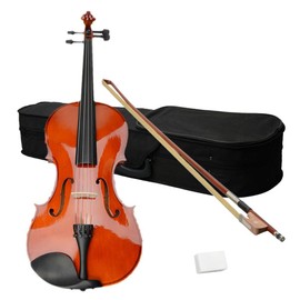 16-Inch Acoustic Viola,Handmade Varnish Solid Wood Viola Kit with Case, Bow, Rosin for Adults Student Beginners Amateurs, Nature