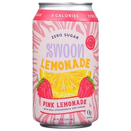 Swoon Pink Lemonade, Zero Sugar, Low Calories, Vegan Friendly, Kosher, Gluten Free & Non-GMO, 12 Fluid Ounce (Pack of 12)