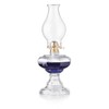 Clear Pedestal Style Oil Lamp with Plain Flare Top Large