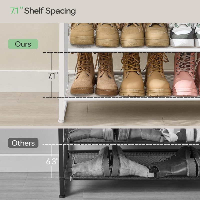 Nunsino Shoe Rack, Long Shoe Organizer,Max Holds 50 Pairs,8 Tier