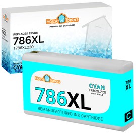 Houseoftoners Remanufactured Ink Cartridge High Yield Replacement for Epson 786XL Cyan Workforce WF-4630 WF-4640 WF-5110 WF-5190 WF-5620 WF-5690 1-Pack (1-Cyan)