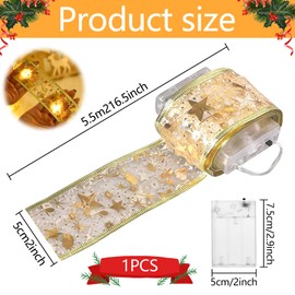 Christmas Ribbon Lights, 5 m Shiny Ribbon Fairy Lights, 50 LEDs, Christmas Decoration, Shining Ribbon Fairy Lights, Christmas Tree Decoration Lights, Christmas Tree Ribbon, Christmas Decoration,