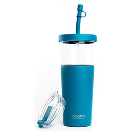 asobu Marina See-Through Triton Tumbler with Flexible Straw, 28 oz., Blue (ICT400)