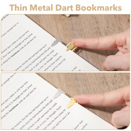 Amabro Book Line Markers, Stainless Steel Bookmarkers Book Page Markers for Book Lovers Mini Metal Bookmarks Gold Silver Mixed Book Marker Clip for Reading Teachers Students Work(100 PCS Gold+Silver)