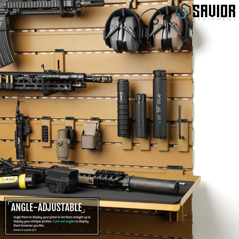 Savior Equipment Wall Rack System Angle Adjustable Pistol Barrel Holder
