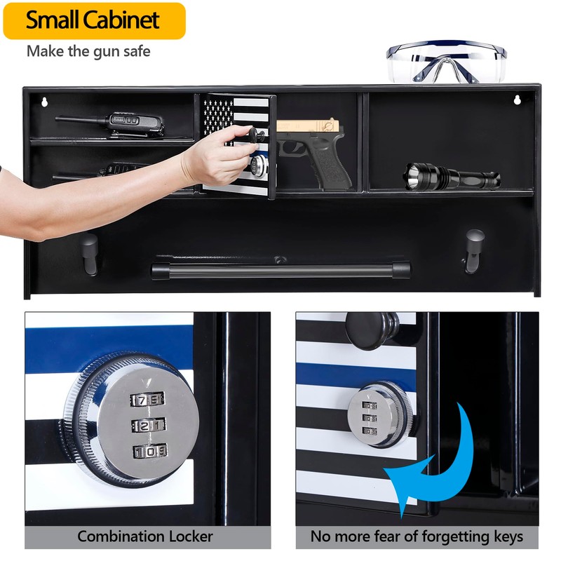 BUYYAH Wall Mounted Police Gear Rack, All Iron Frame with