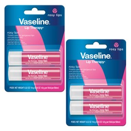 Vaseline Vaseline Lip Therapy Care Rosy, Fast-Acting Nourishment, Ideal for Chapped, Dry, Cracked, or Damaged Lips, Lip Balm, 2-Pack of 2, 0.16 Oz Each, 4 Lip Balms