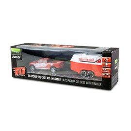 Amewi RC Pickup Die Cast Remote Controlled with Horse Trailer 1:64 RTR Red Children from 6 Years